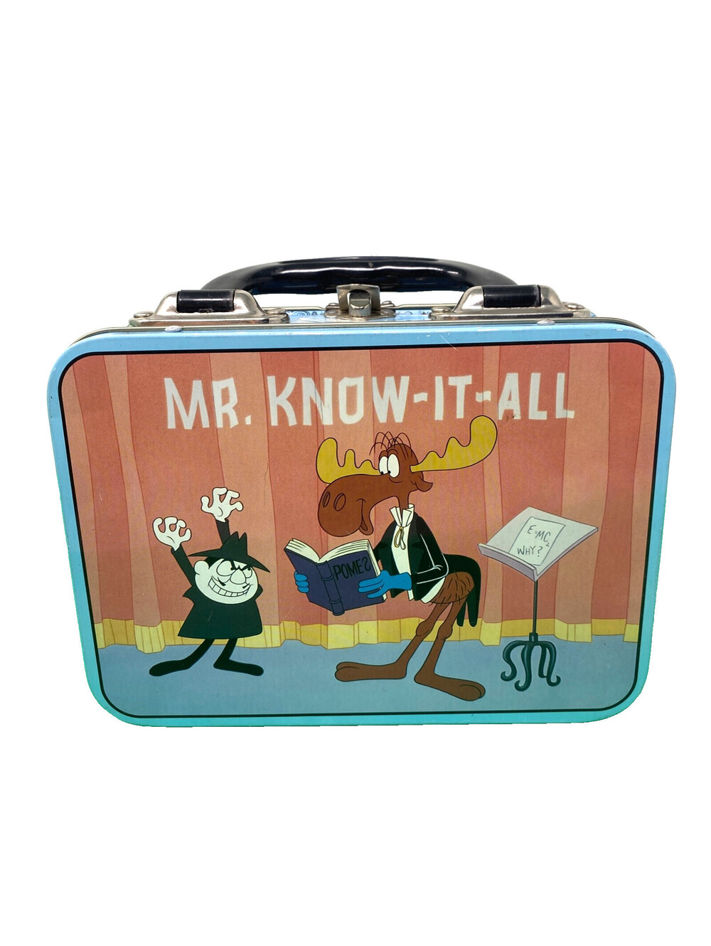 Rocky & Bullwinkle Mr. Know-It-All Metal Tin Box w/ Handle